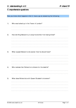 Comprehension questions Comprehension questions