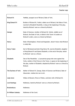 Who's who in Richard III - teacher copy