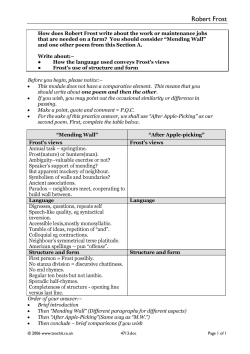 Practice essay plan for Robert Frost's poetry