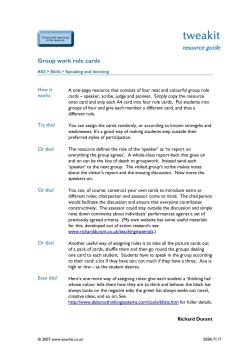 Group work role cards Group work role cards