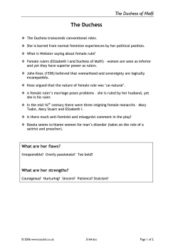 Character notes and questions on the Duchess