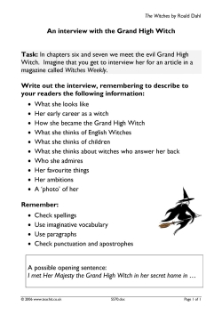 An interview with the Grand High Witch An interview with the Grand High Witch