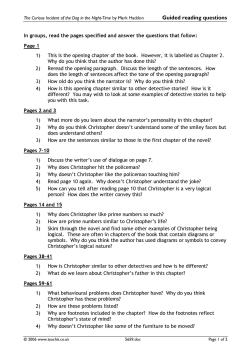 A set of guided reading questions