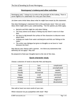 Hemingway's iceberg and other activities