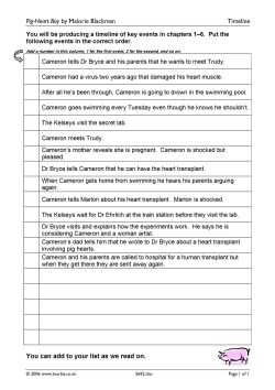 Timeline for chapters 1-6 Timeline for chapters 1-6
