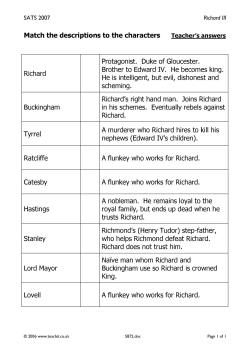 Character descriptions - SATS 2007