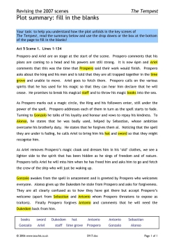 Revise the plot of Act 5 Scene 1 - Teacher's copy
