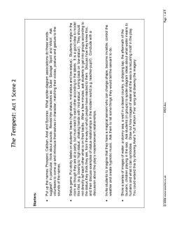 Act 1 Scene 2 - the set section with question boxes