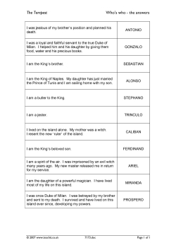 Who's who - teacher's answers