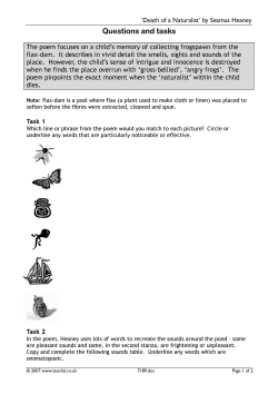 'Death of a Naturalist' - questions and tasks
