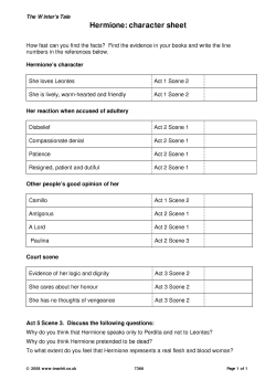 Hermione: character sheet