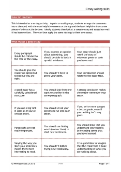What makes a good essay?