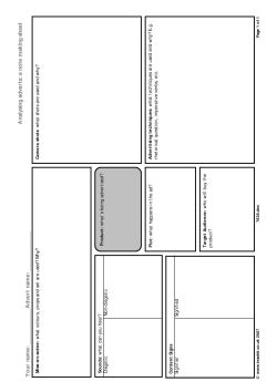 Analysing TV adverts: a note-making sheet