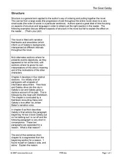 The novel's structure