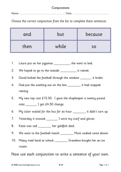 Conjunctions – cloze