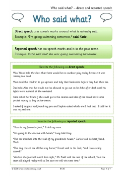 Who said what? – direct and reported speech