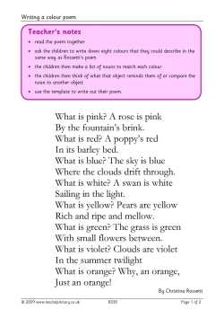Writing a colour poem
