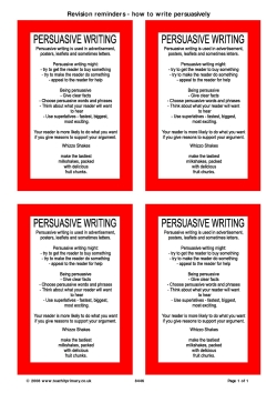 Revision reminders - how to write persuasively