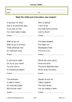 Literacy related riddles