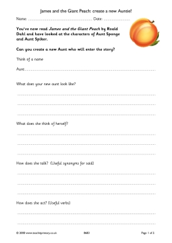 James and the Giant Peach: create a new auntie!