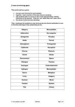 Drama terminology game