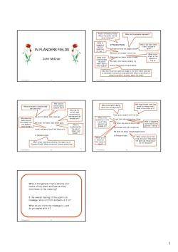 Critical analysis of In Flanders Fields