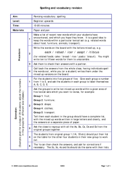 Spelling & vocabulary revision