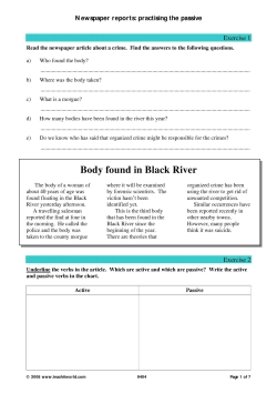 Newspaper reports: practising the passive