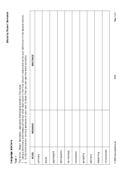 Challenging words in Chapter One of Blitzed screenshot