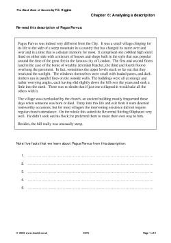 Chapter 6: analysing a description