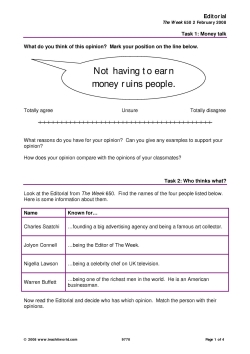 News-based lesson: editorial