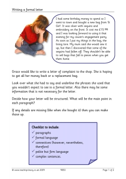 Letter of complaint