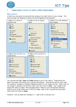 ICT Tip 1 - Using right-click to view a drop down menu