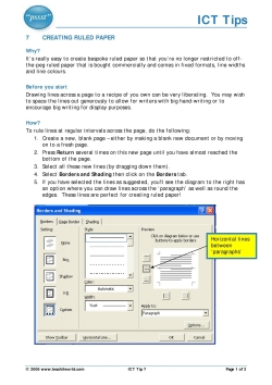 ICT Tip 7 - Creating ruled paper